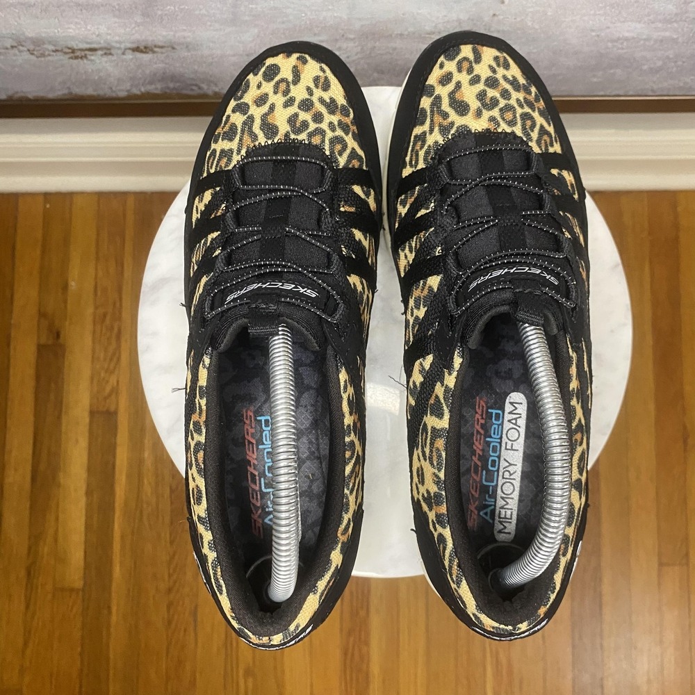Skechers Air Cooled Shoes Womens Size 9.5 Brown Leopard Sneakers SN 104099 - Picture 7 of 11